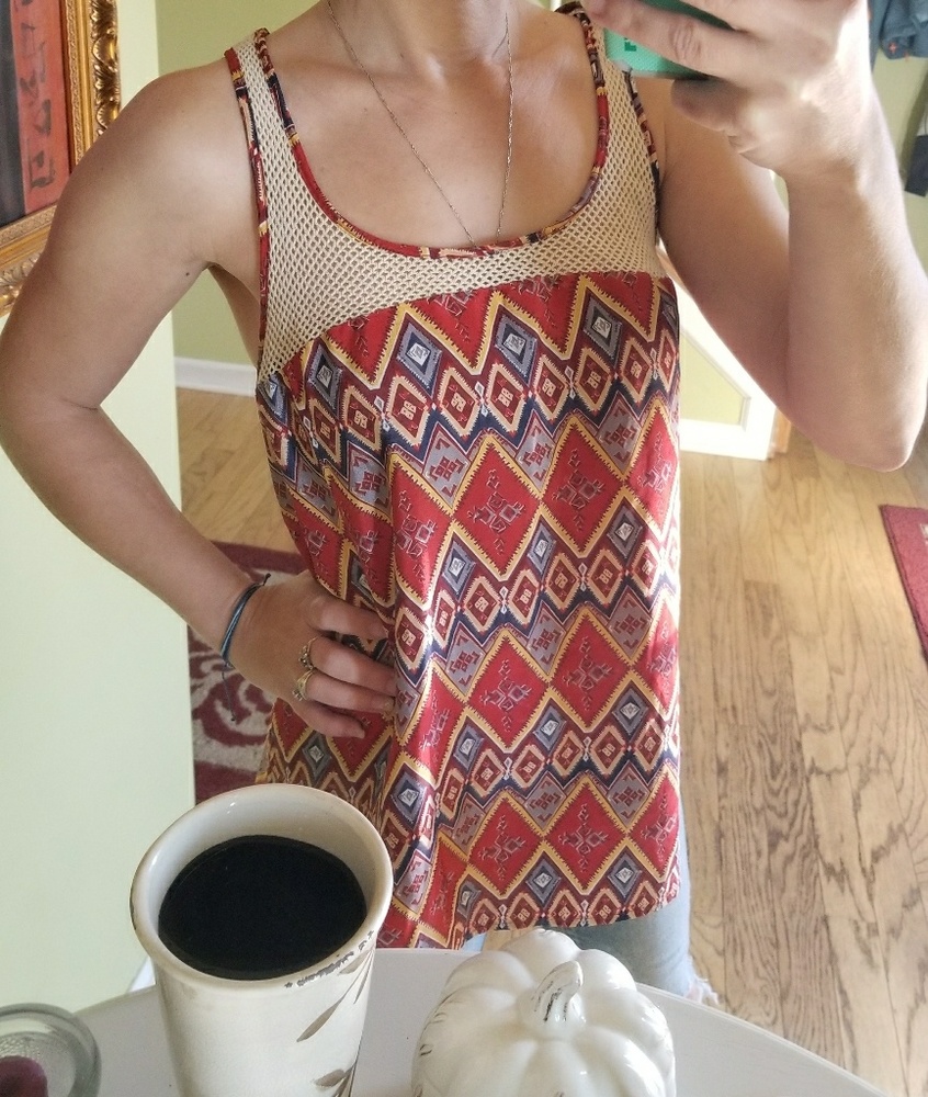XXI Print Net Mesh Tank Top